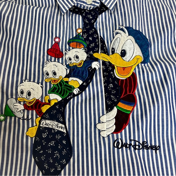 Disney x Segreta Italy Donald Duck Embroidered Shirt US 12 / IT 42 - Picture 3 of 13